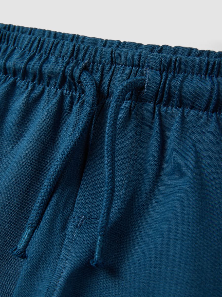 Blue pure cotton set with top and shorts_3
