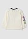 White pure cotton crew-neck T-shirt with racing print for baby boy_1