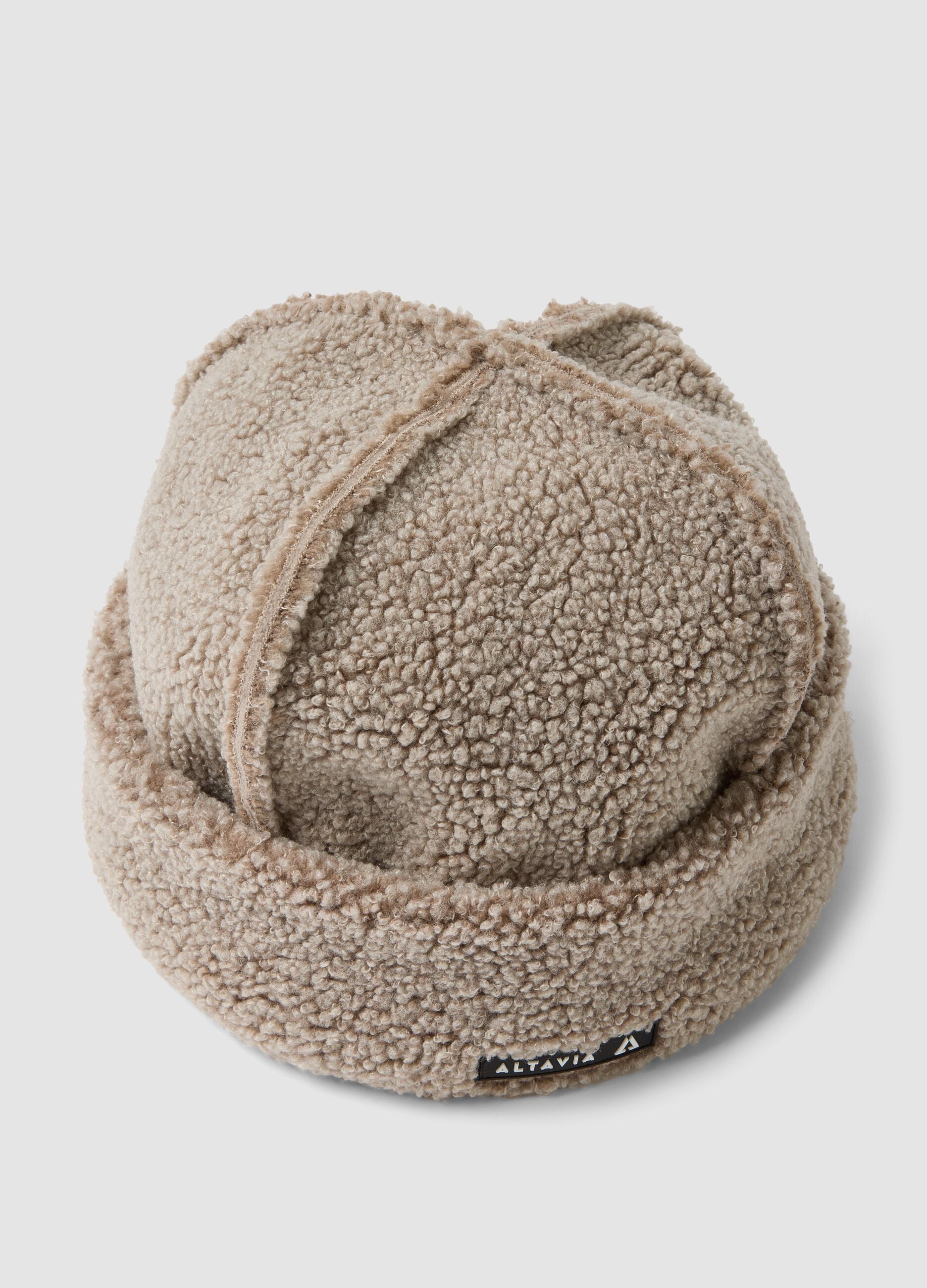 Beige teddy-effect beanie ALTAVIA WITH DEBORAH COMPAGNONI
