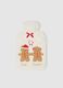 Multicoloured Christmas Hot Water Bottle with Cover_0