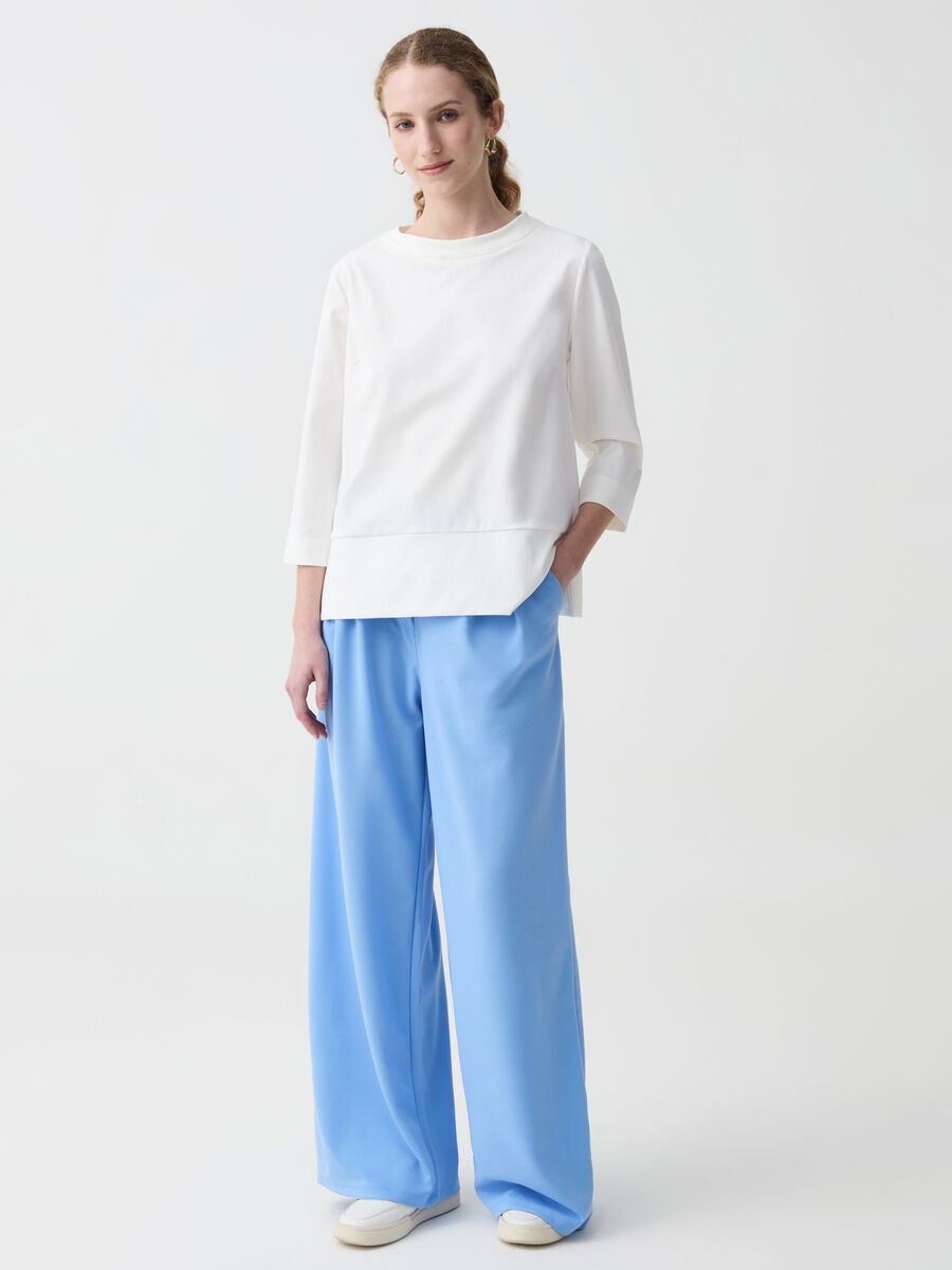 Wide-leg trousers with darts_0