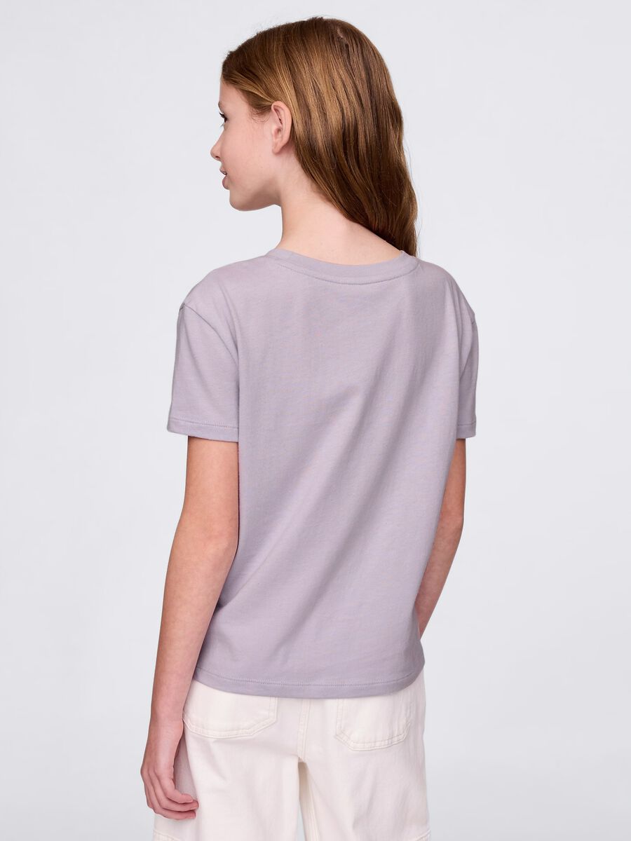 Purple cotton T-shirt with flowers and butterflies print_1