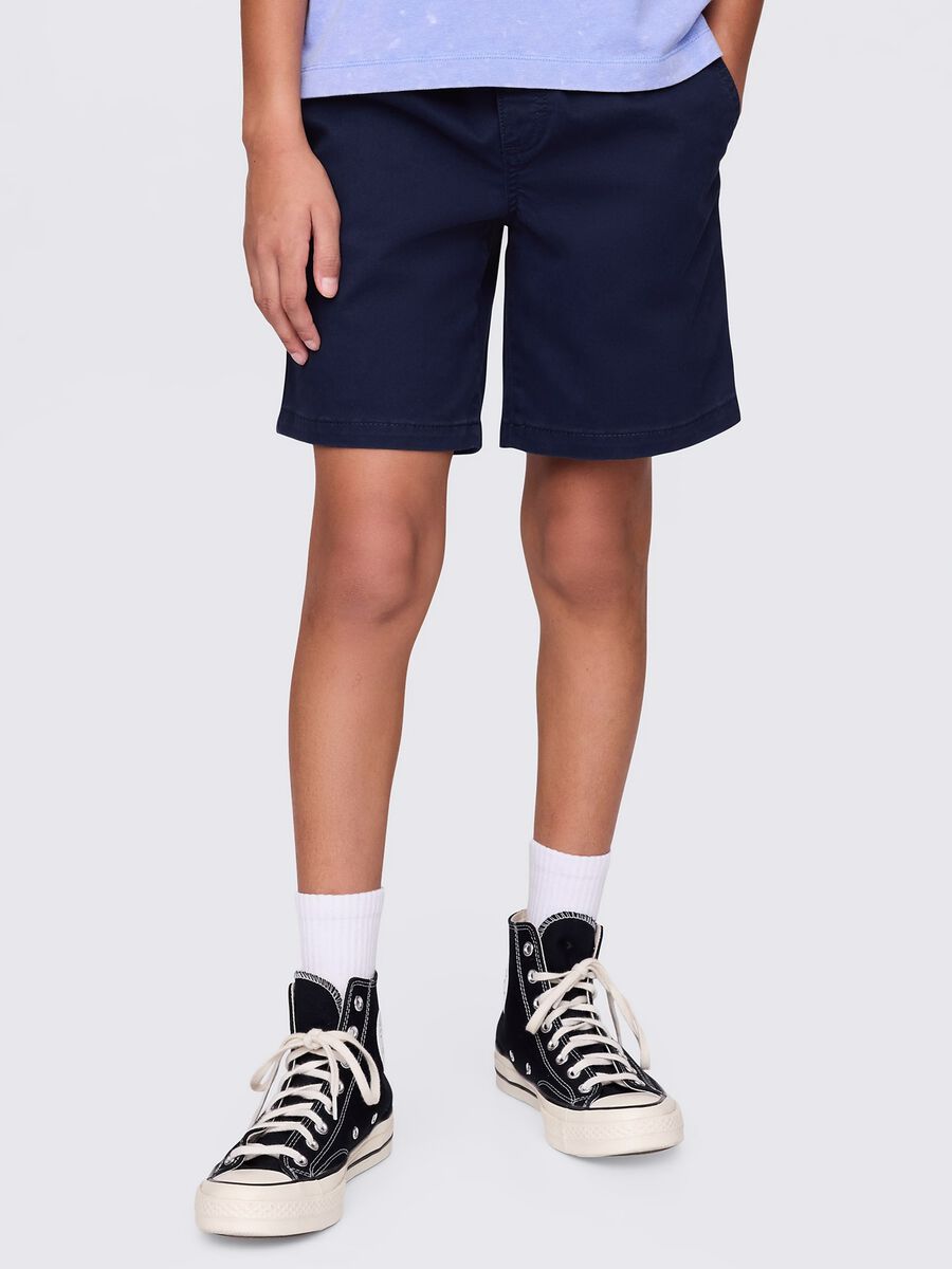 Blue shorts in stretch cotton_1