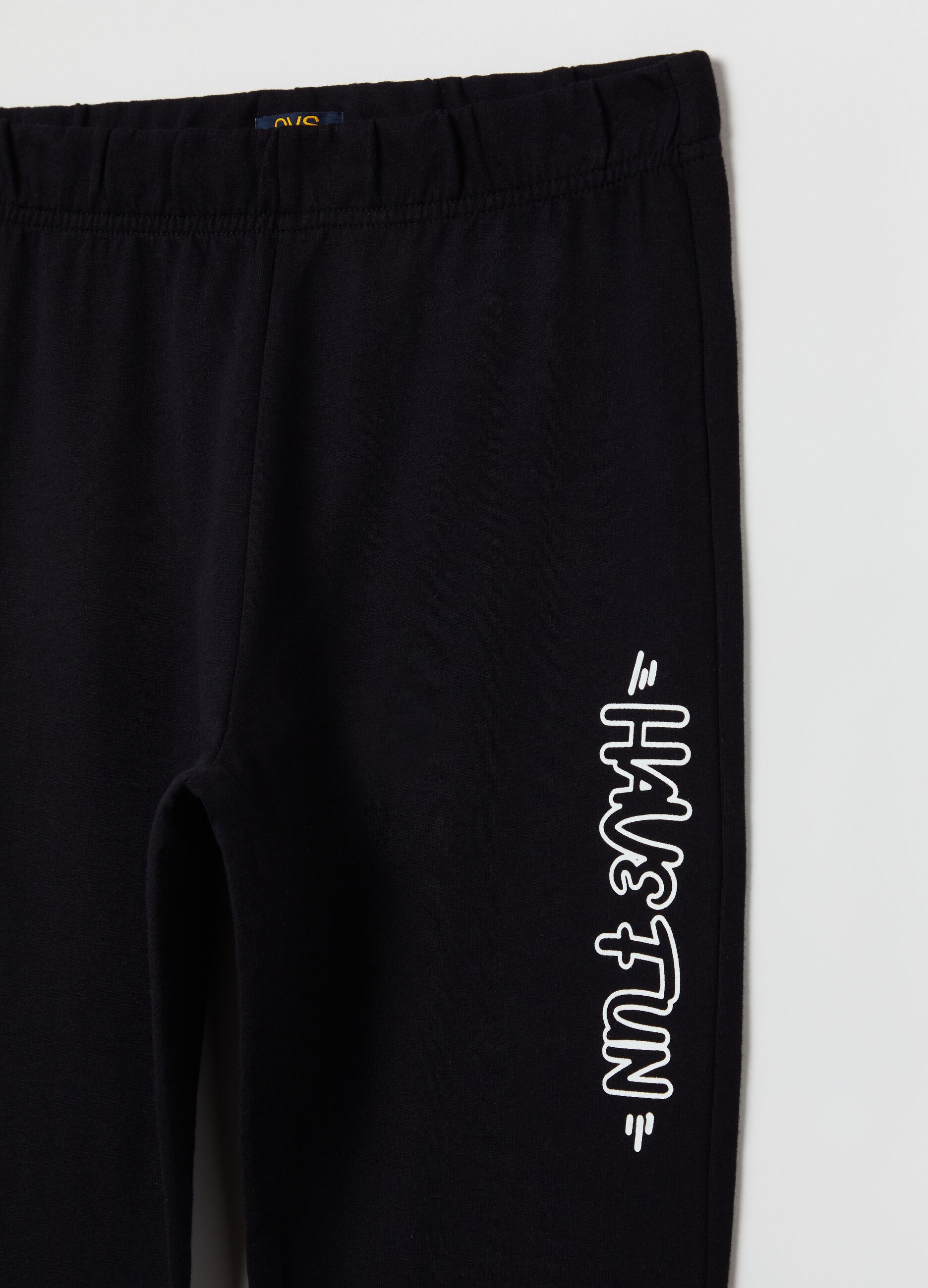 Joggers in felpa con stampa lettering_2