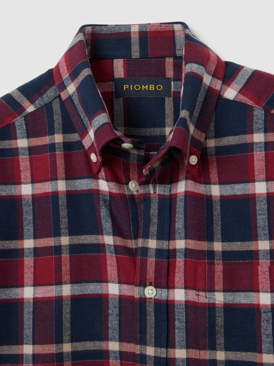 Camicia maniche lunghe multicolor in puro cotone regular fit a quadri_1