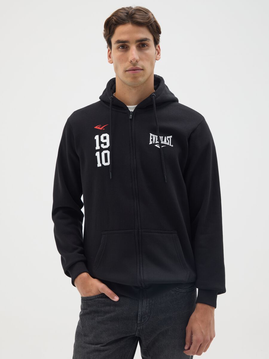 Felpa in misto cotone nera con cappuccio Everlast_0
