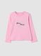 Pink crew-neck T-shirt in 100% organic cotton_0