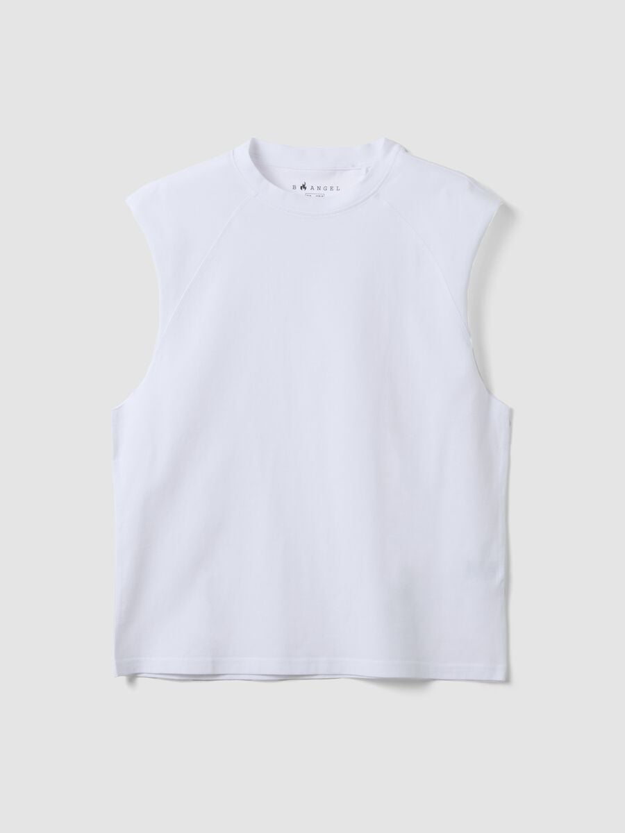 White pure cotton tank top &ndash; regular fit_4