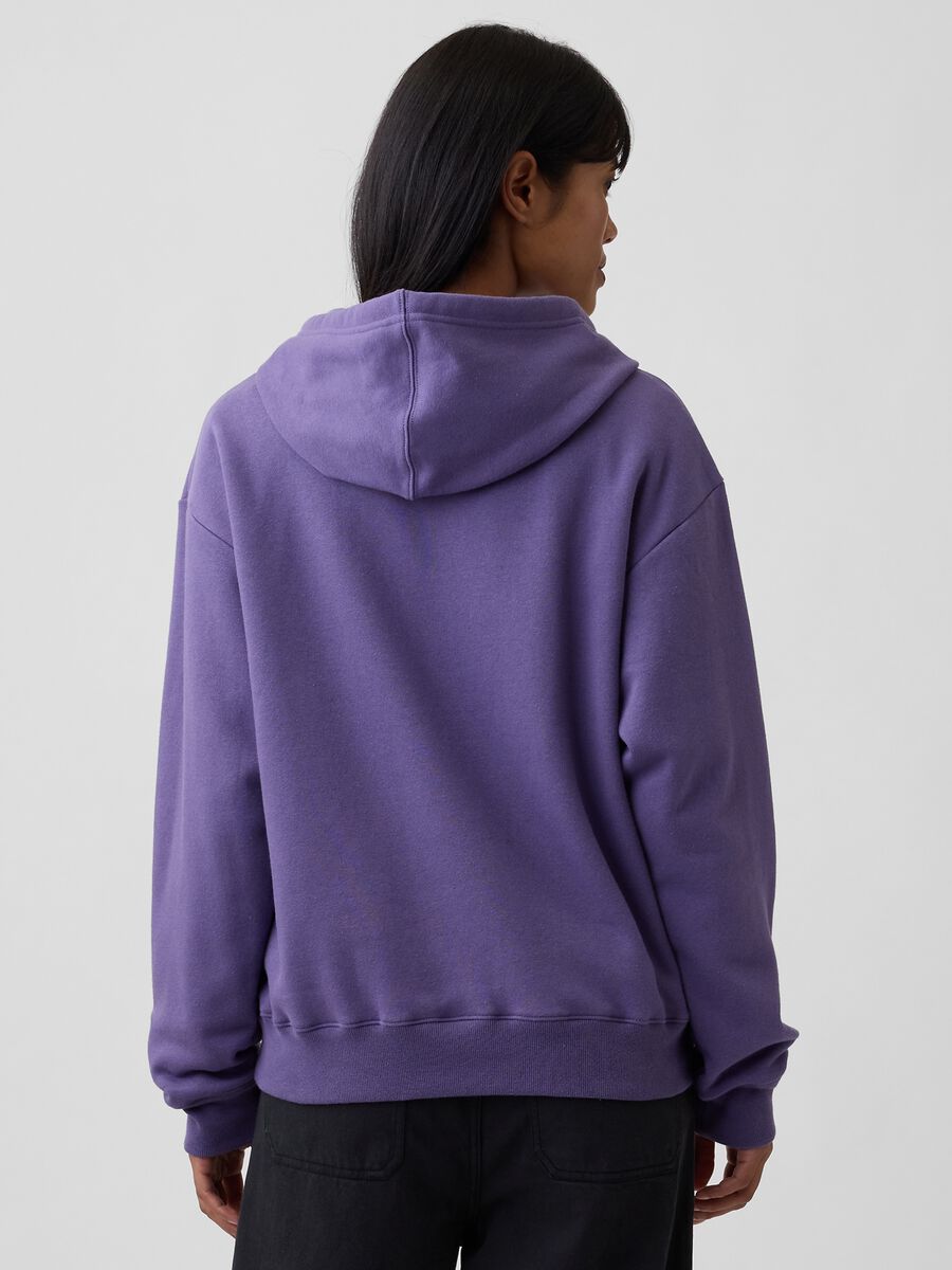 Blackberry purple cotton-blend hoodie with embroidered GAP logo_3