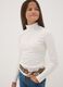 White pure organic cotton T-shirt with mock neck_0