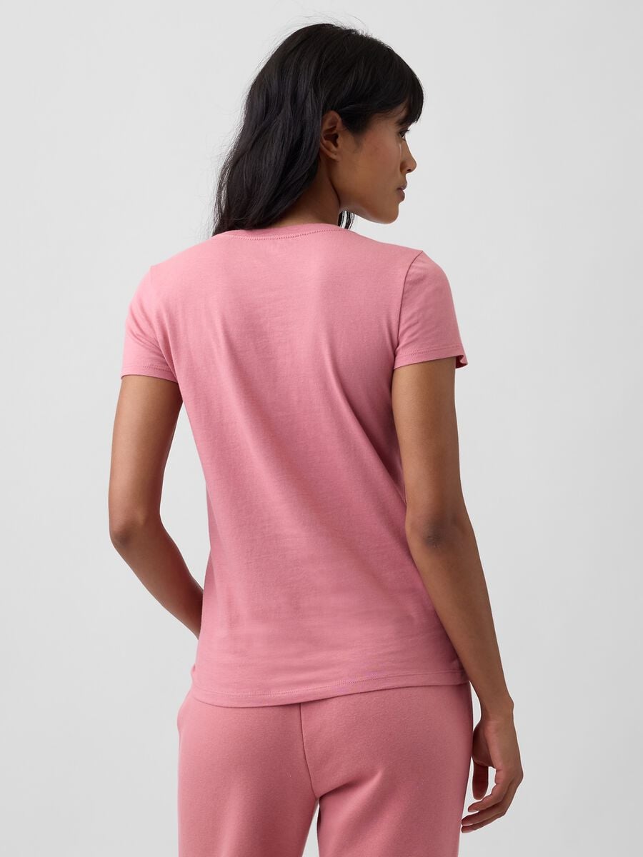 T-shirt rosa in puro cotone con logo GAP_2