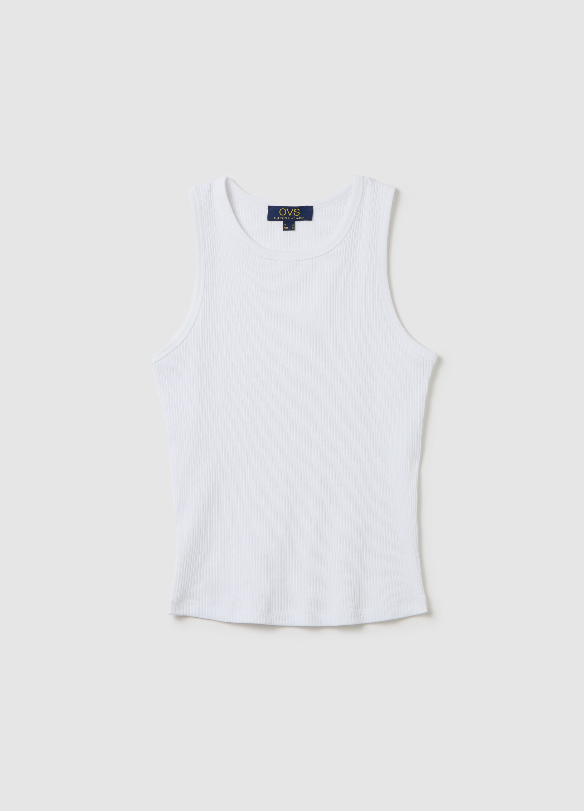 Women's White Stretch Cotton Regular Fit Top