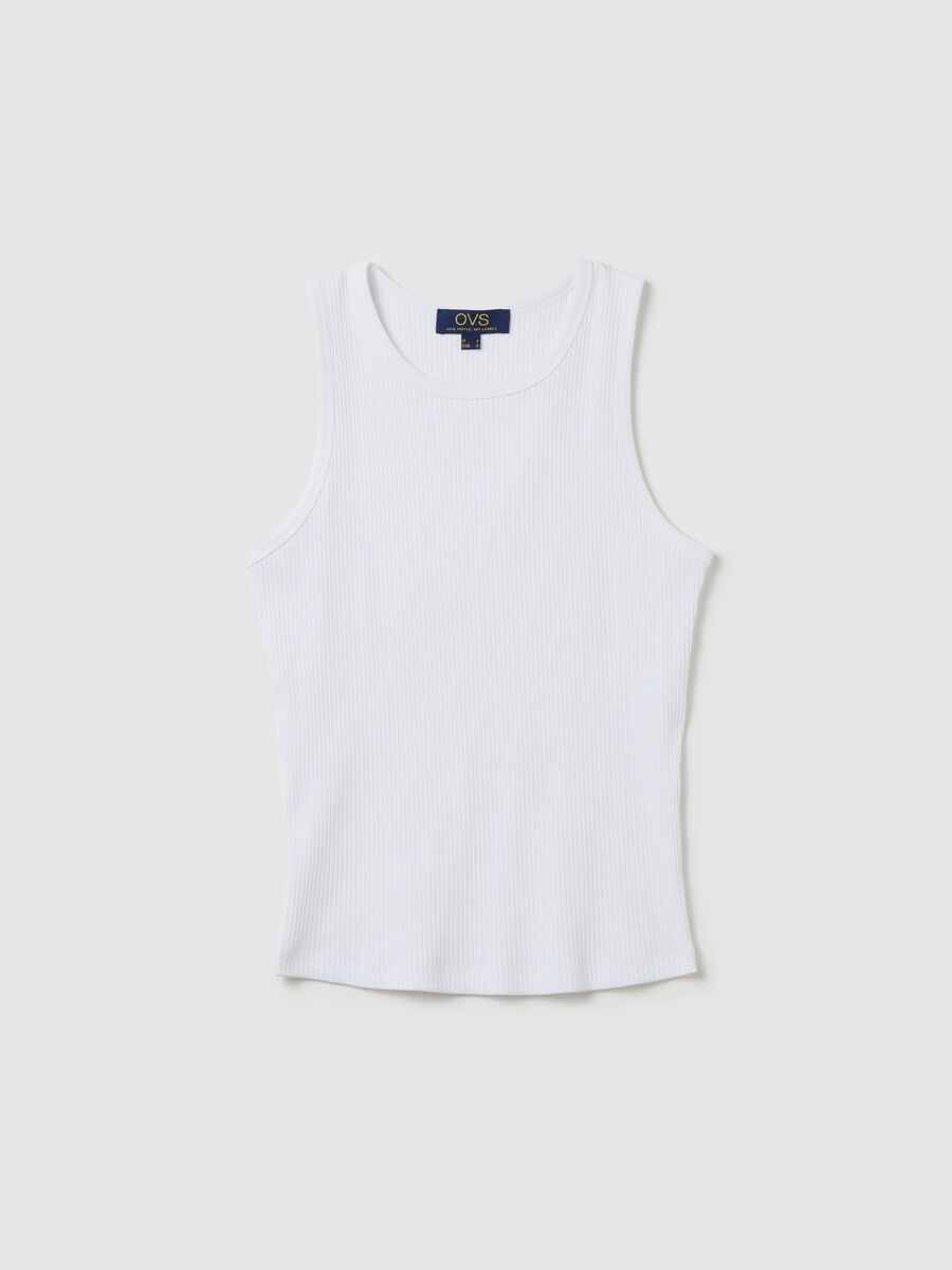 Women's White Stretch Cotton Regular Fit Top_4