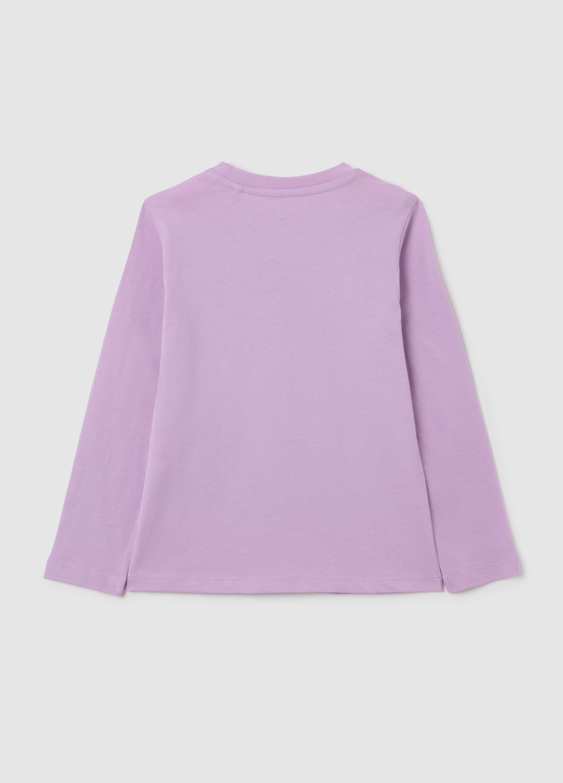 Regular fit pure cotton purple girl's top with print