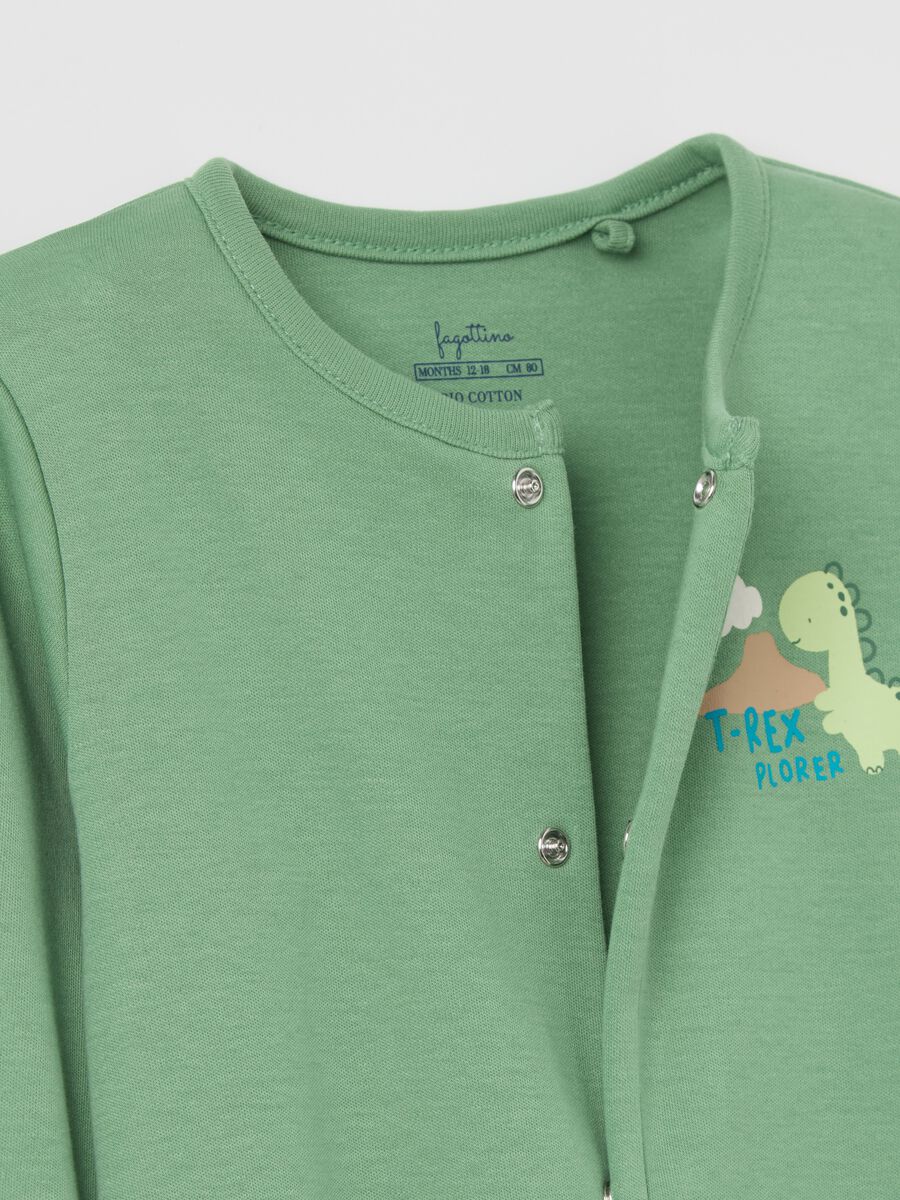 Two-pack onesies in organic cotton with dinosaurs print_2