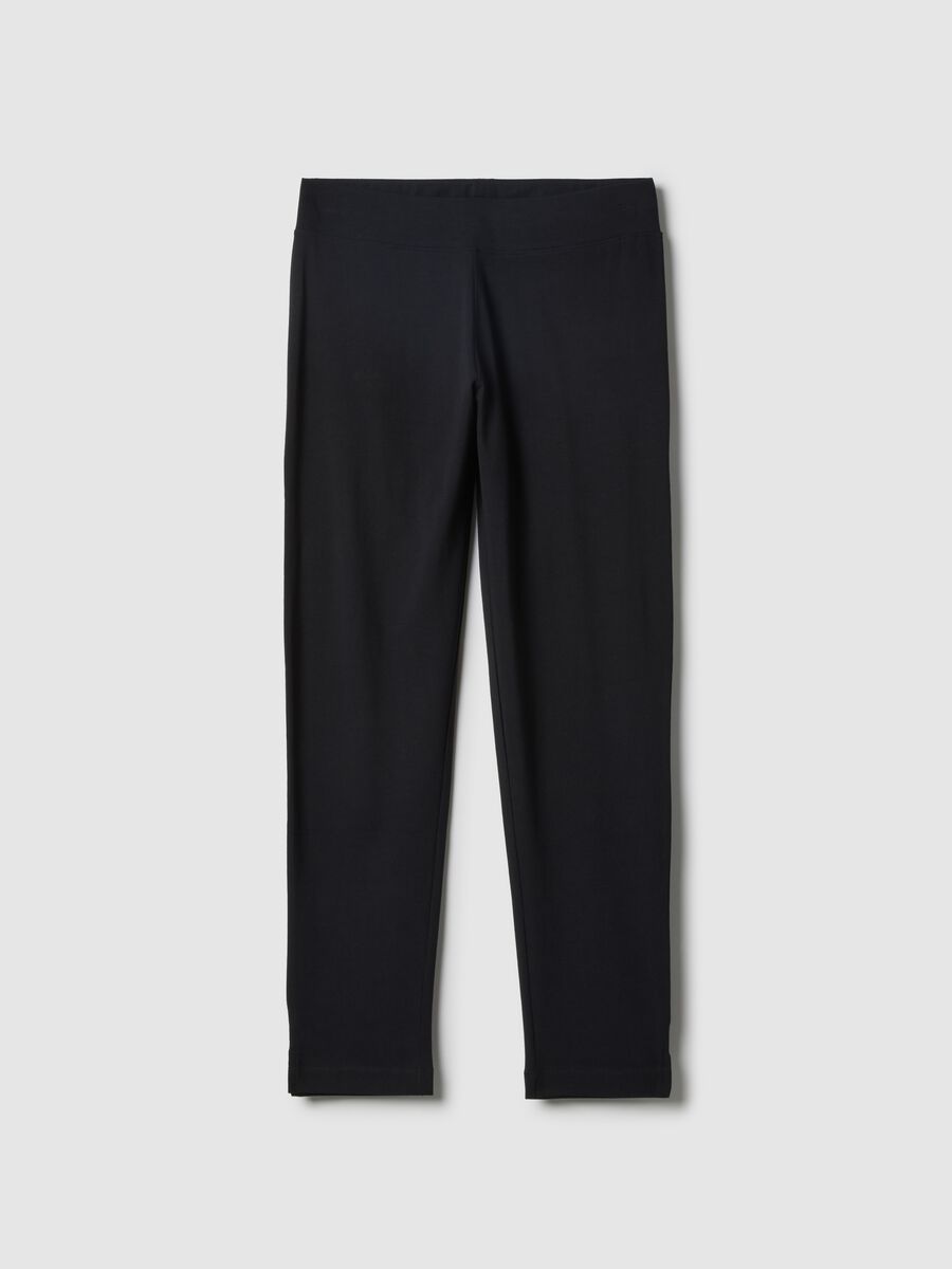 Leggings in cotone elasticizzato nero slim fit_4