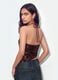 Brown sequin stretch-fabric top_1