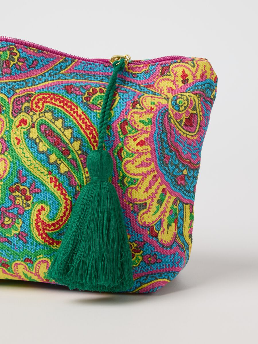 Clutch bag with tassel and paisley print_3