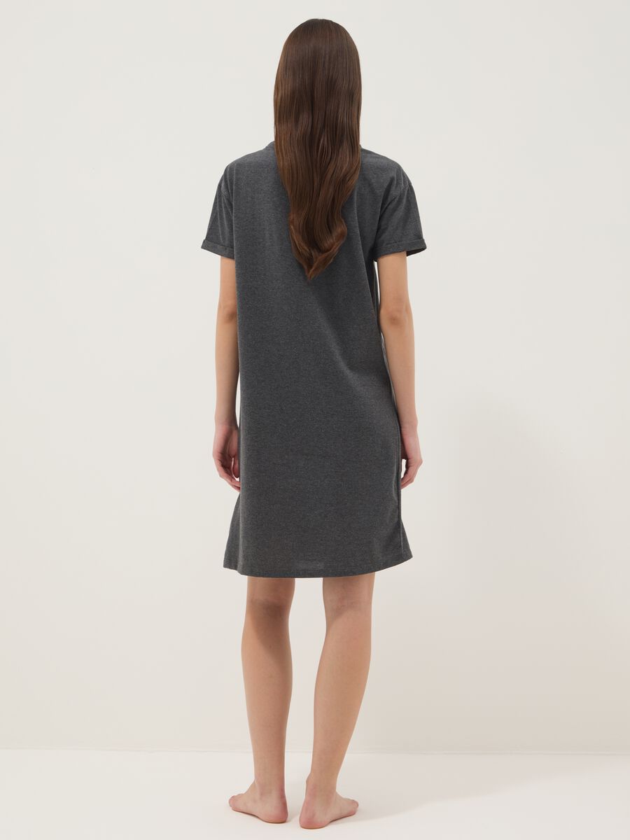 Grey pure cotton nightdress with Stitch print_2