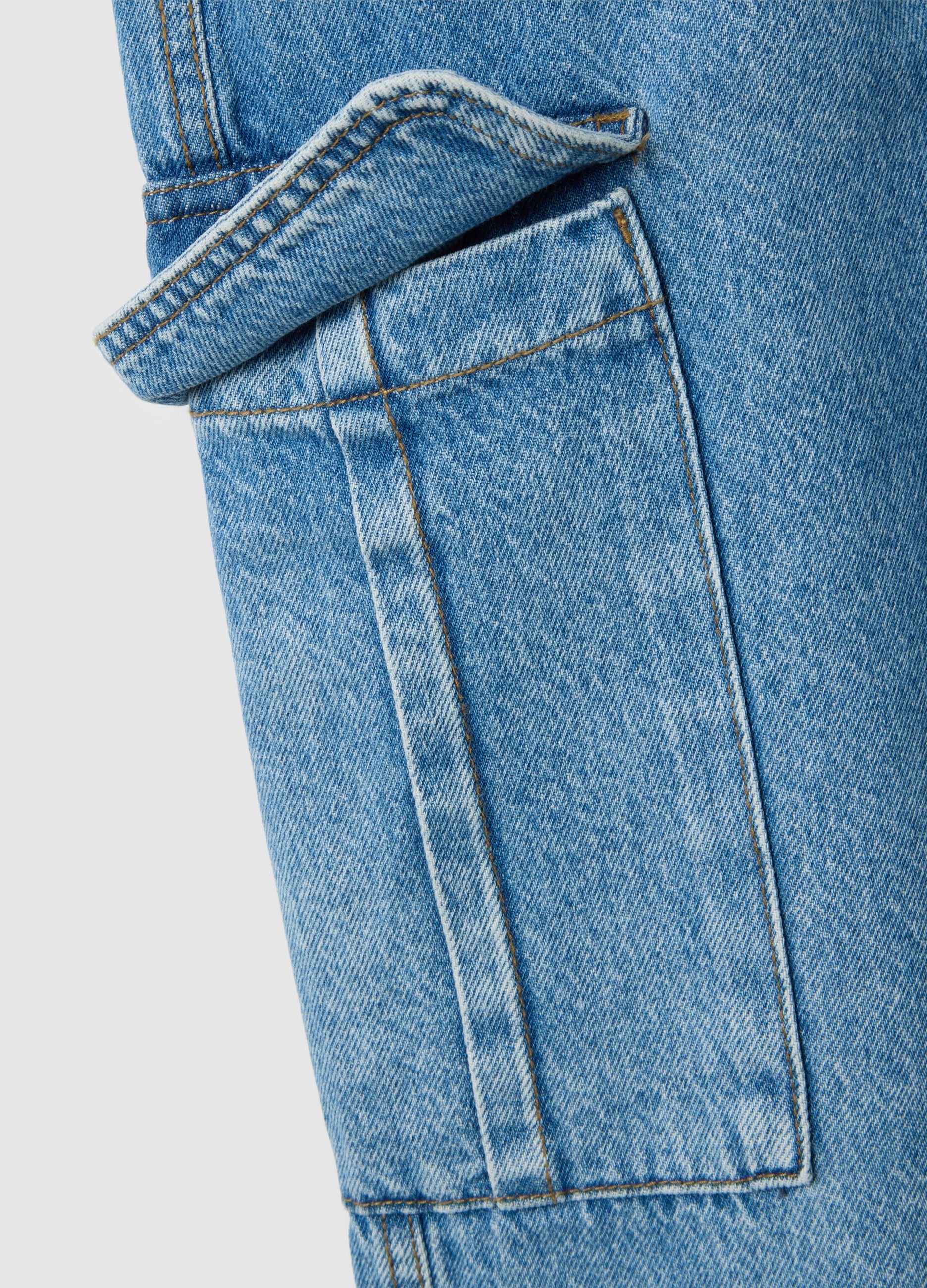 Pure Cotton Denim Wide Leg Jeans