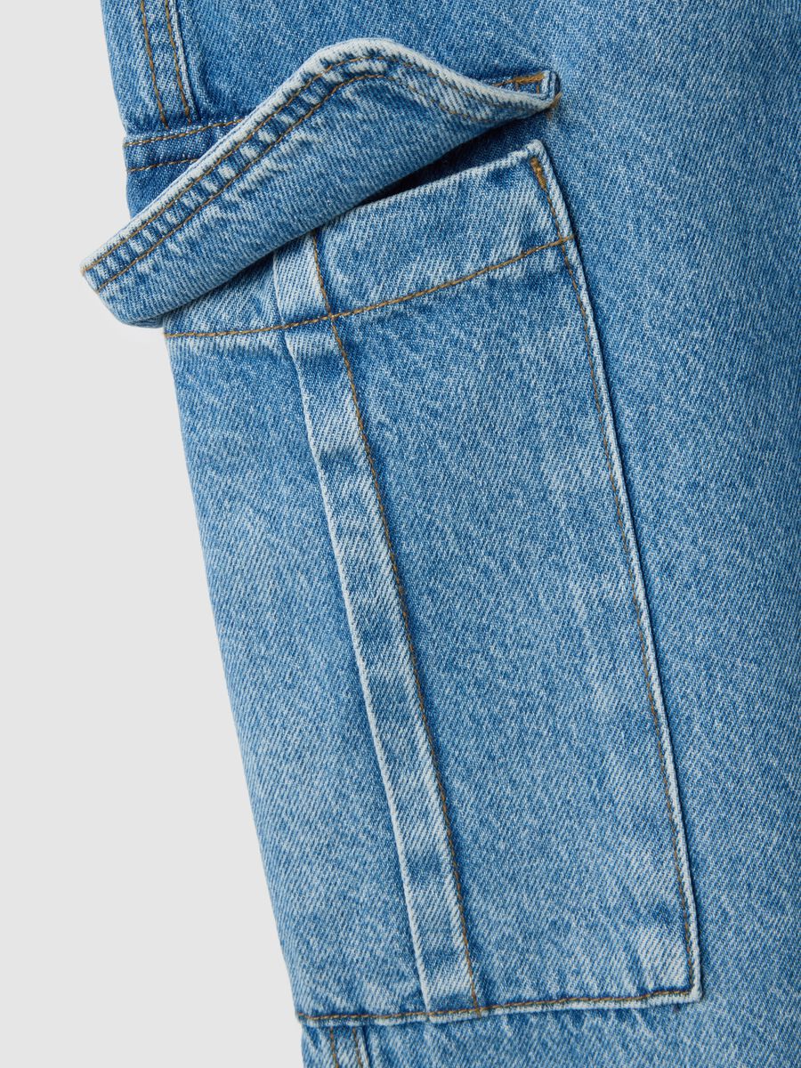 Pure Cotton Denim Wide Leg Jeans_5