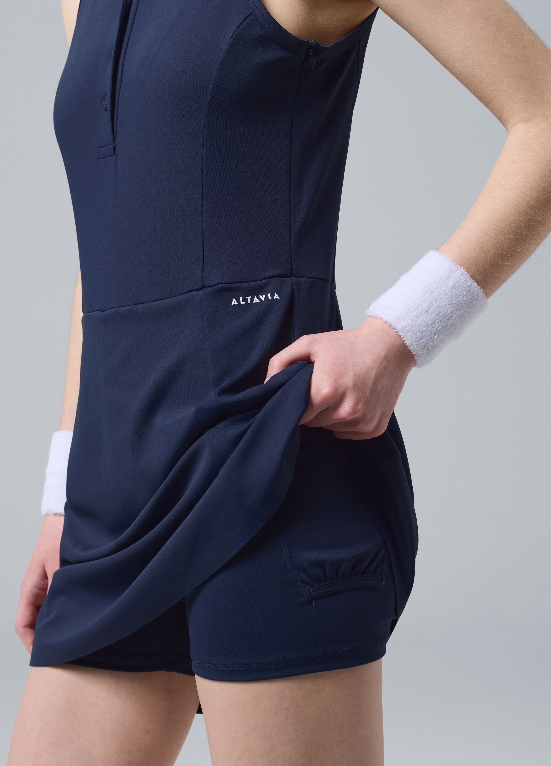 Blue ALTAVIA COURT sports dress in stretch technical fabric