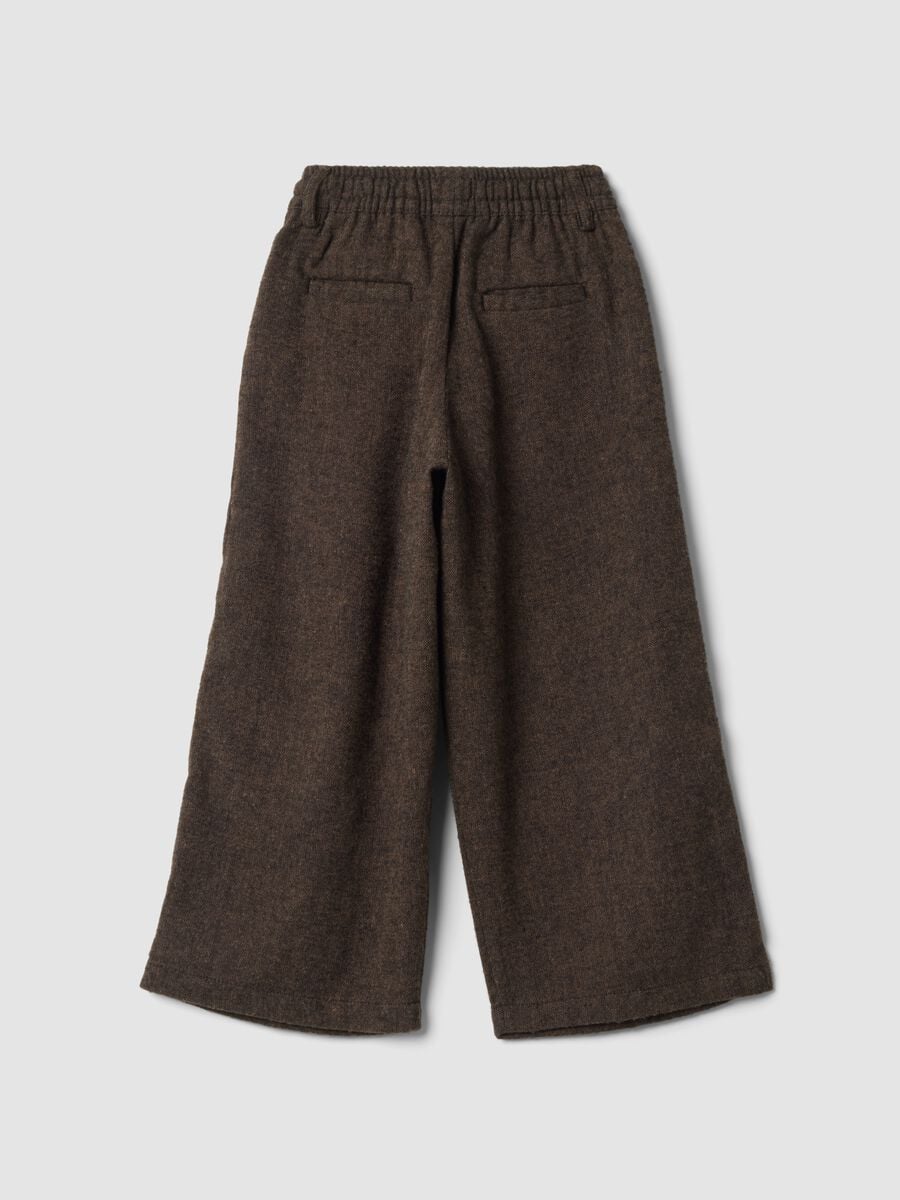 Brown wide-leg trousers with elasticated waist_1