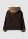Chocolate brown hooded jacket, regular fit_2