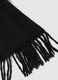 Black wool and cashmere scarf with fringes_1