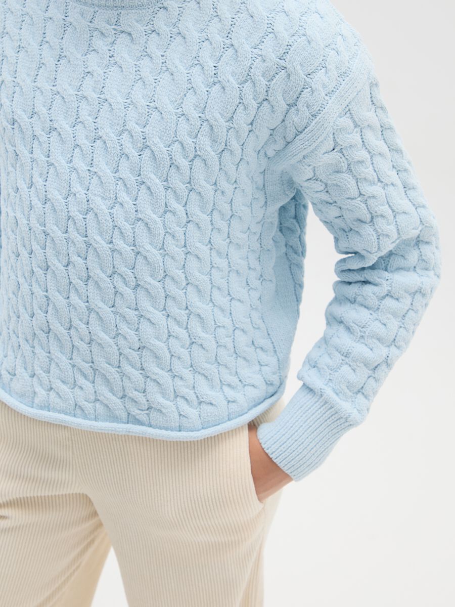 Girl's Blue Regular Fit Sweater_2