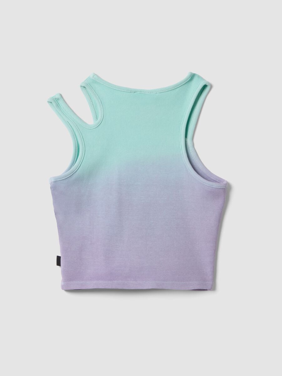 Tank top viola in cotone elasticizzato sfumato per ragazza fitted_1