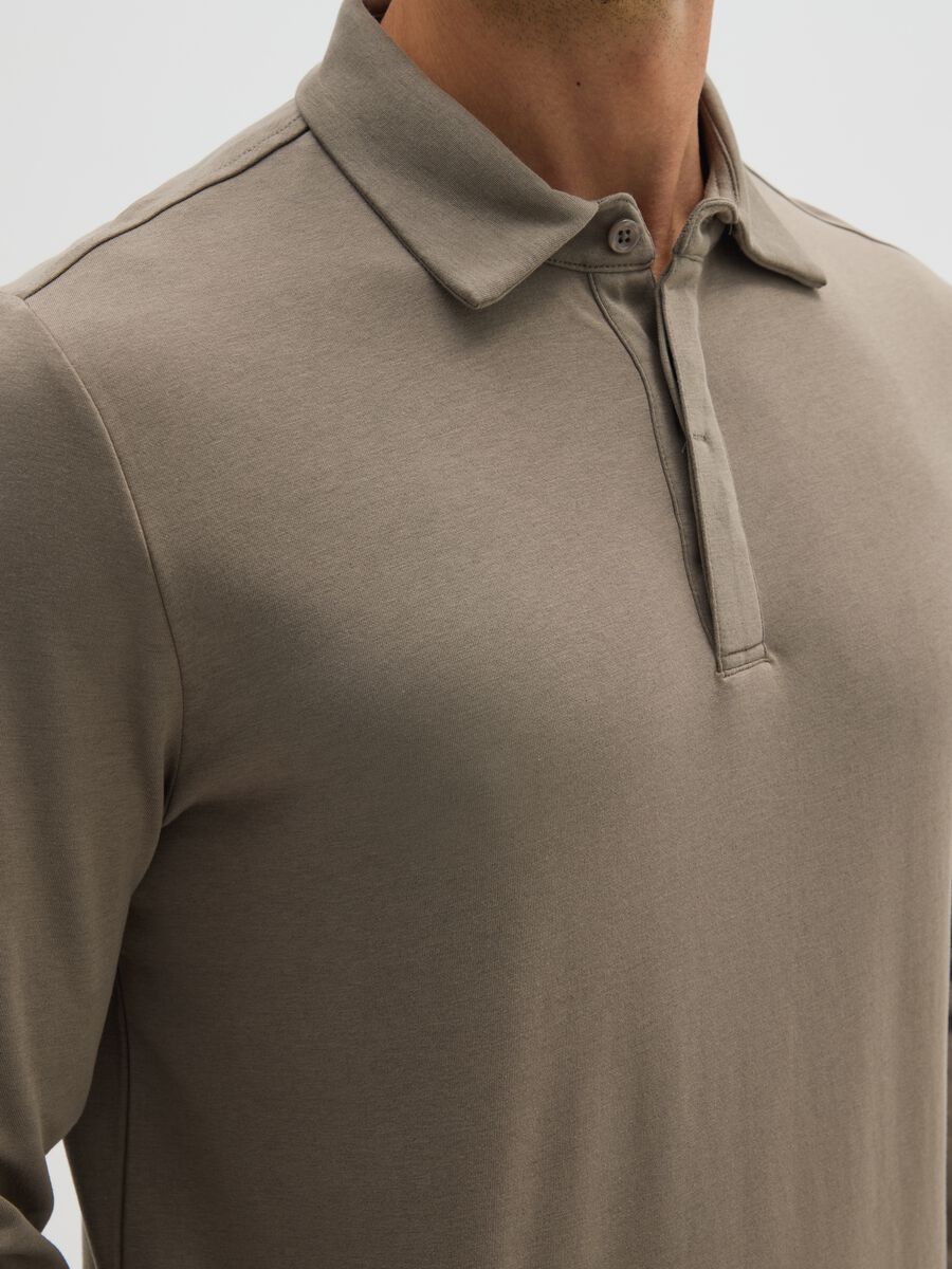 Polo in misto cotone verde regular fit_3