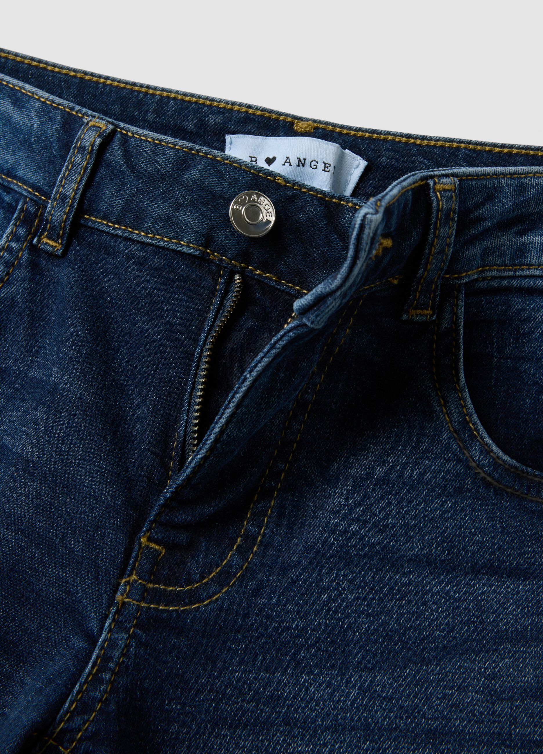 Flared jeans in blue stretch denim cotton