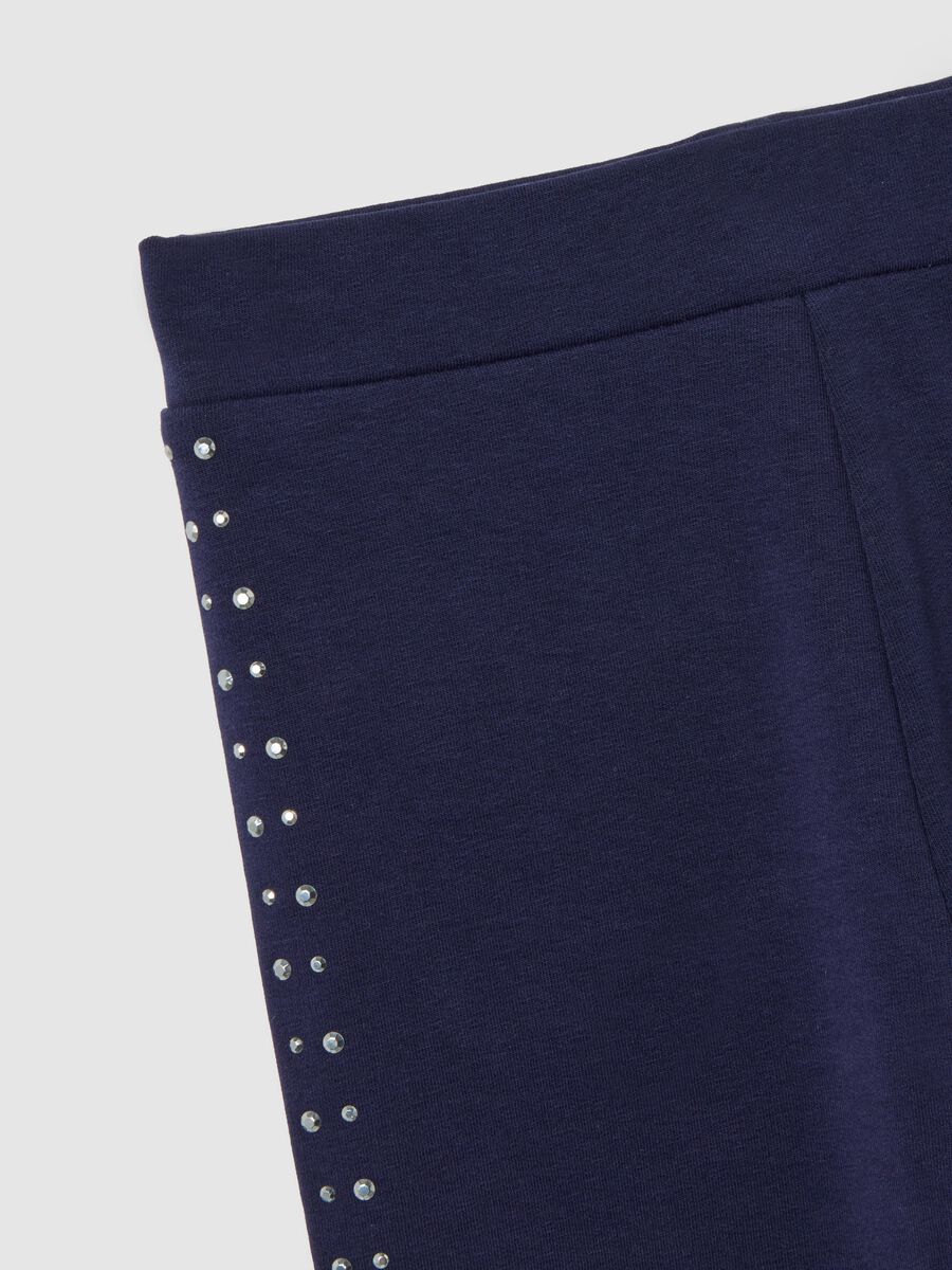 Girls' blue cotton skinny fit leggings_2