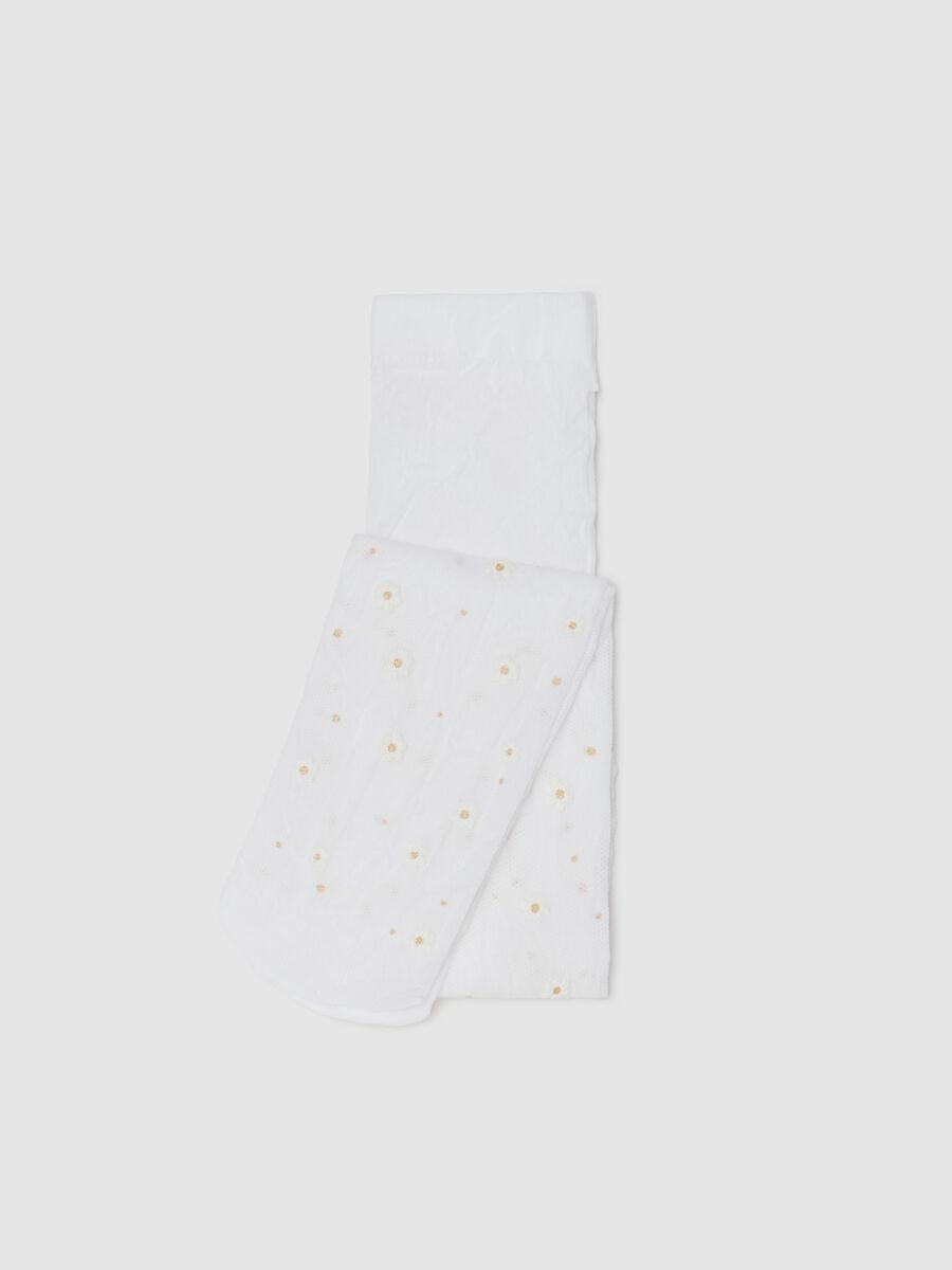 White tights with glitter flowers_0