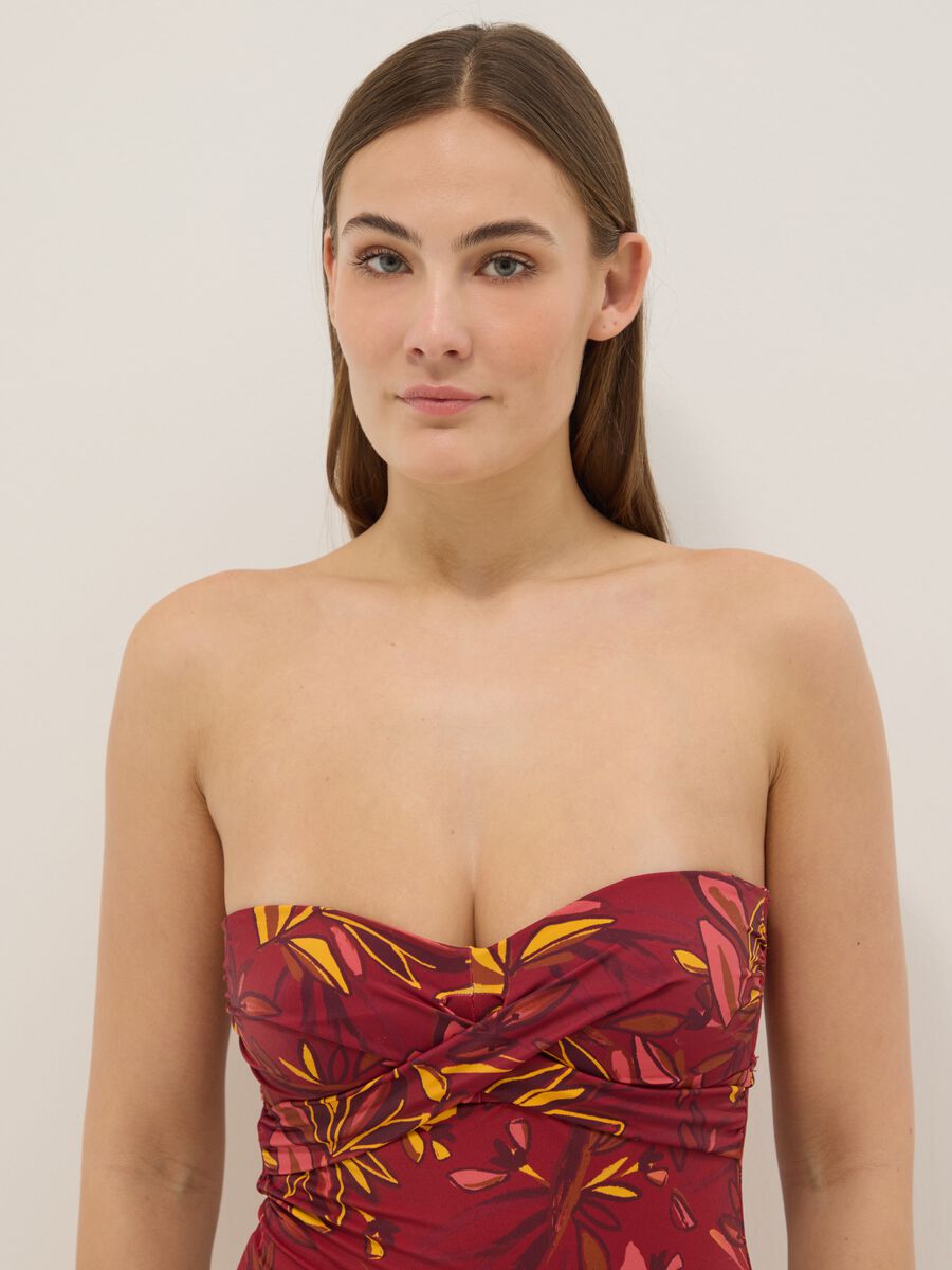 Costume intero in tessuto elasticizzato multicolor con motivo floreale_2