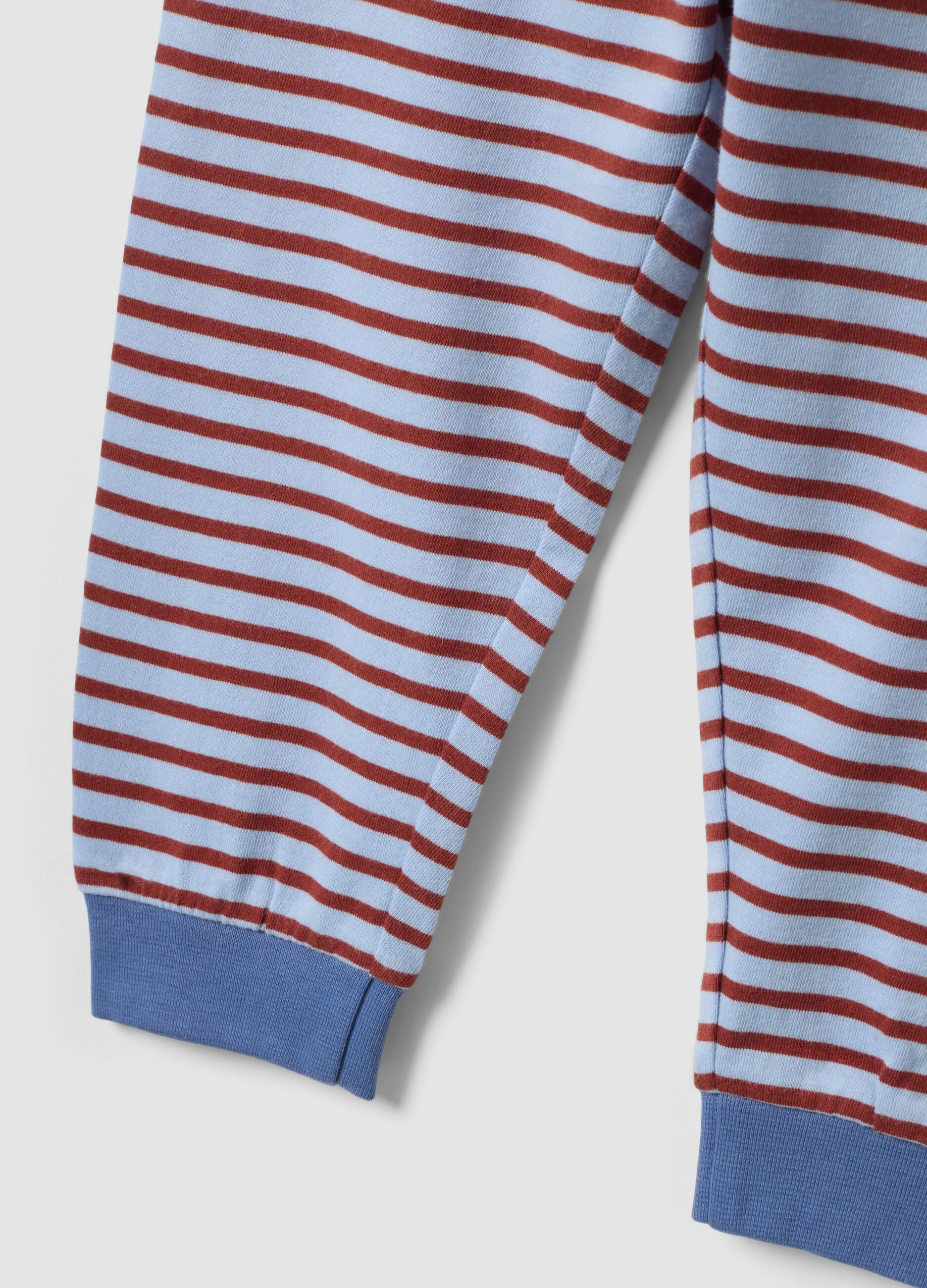 Multicolour striped organic cotton pyjamas with embroidered lettering
