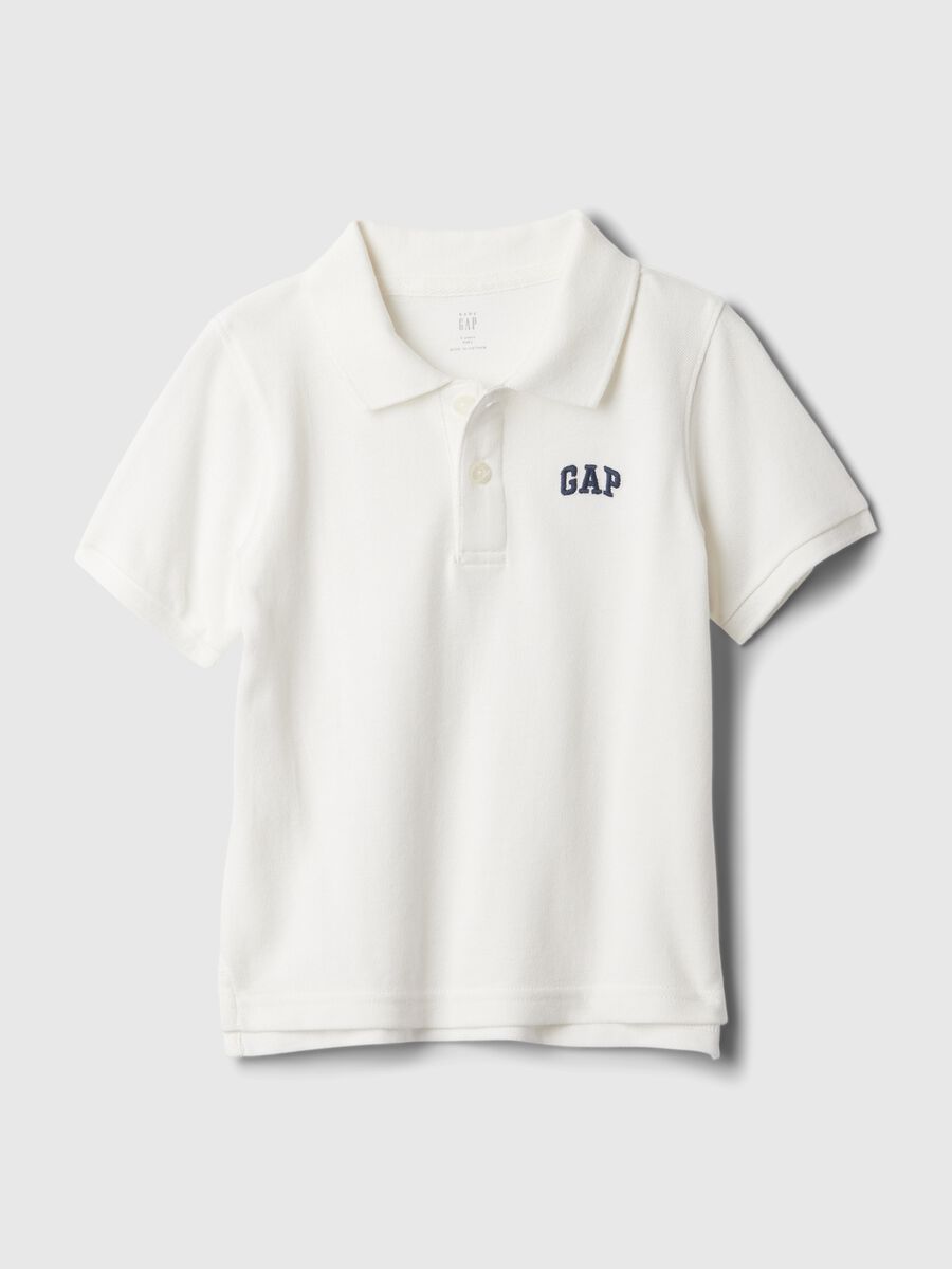 Regular fit pure cotton polo with logo_0