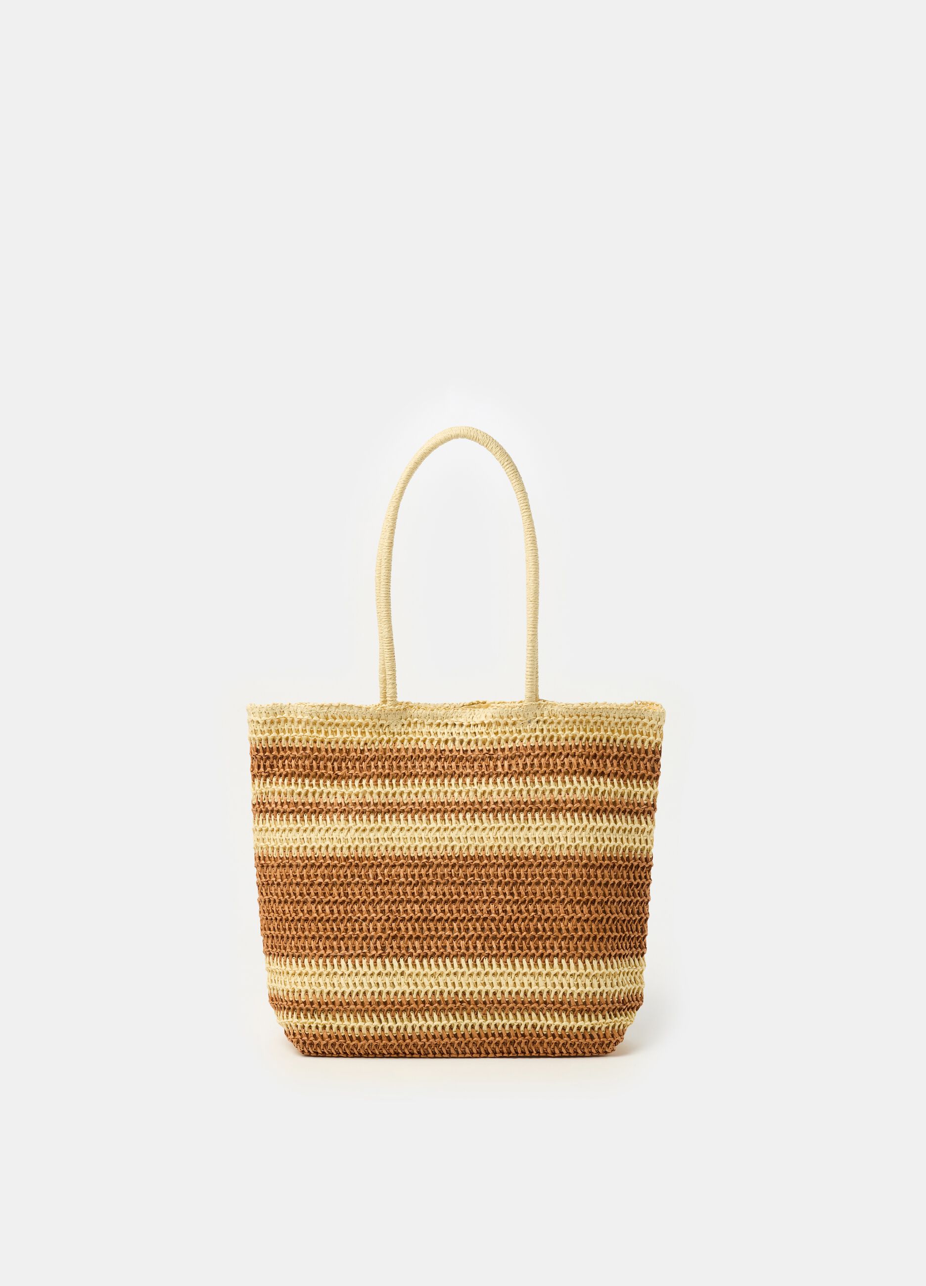 Ovs Borsa in rafia con fantasia a righe