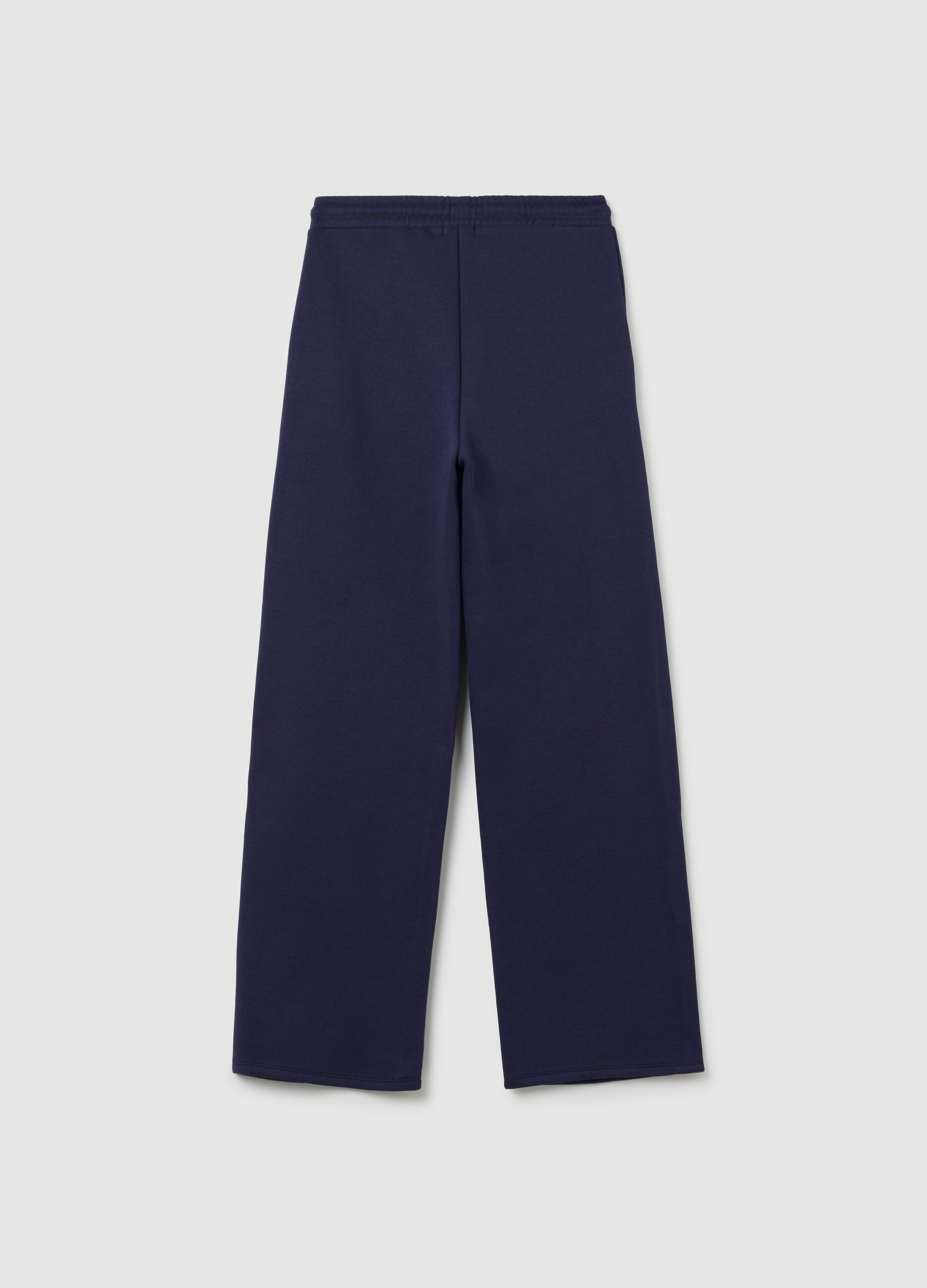 Pantaloni da donna in misto cotone blu regular fit