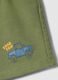 Boys' green pure cotton shorts regular fit with car_3
