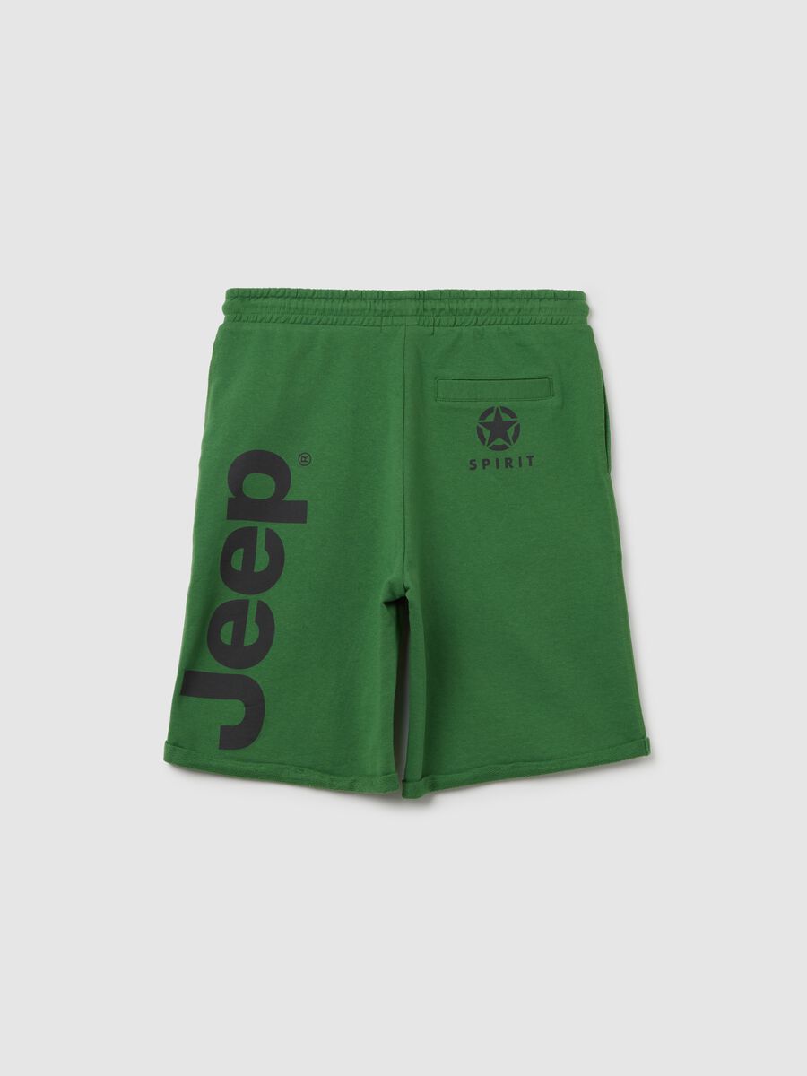 Children's green pure cotton shorts with pockets_4