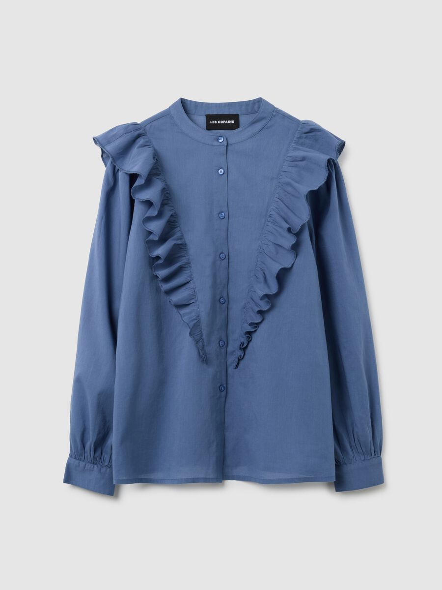 Blue Regular Fit Pure Cotton Shirt_0
