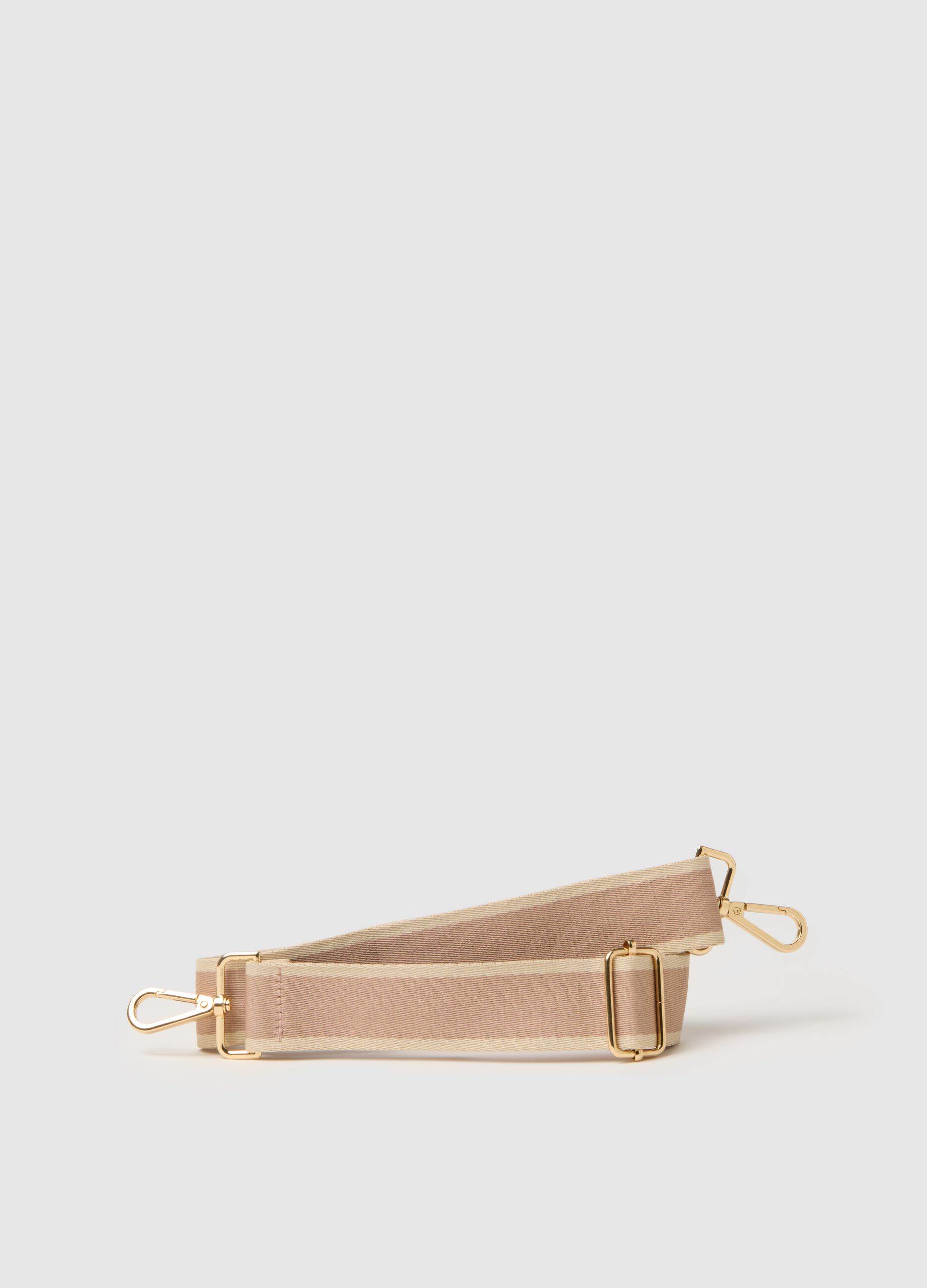 Women's beige shoulder bag with gold accents