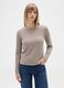 Beige long-sleeve stretch top_1