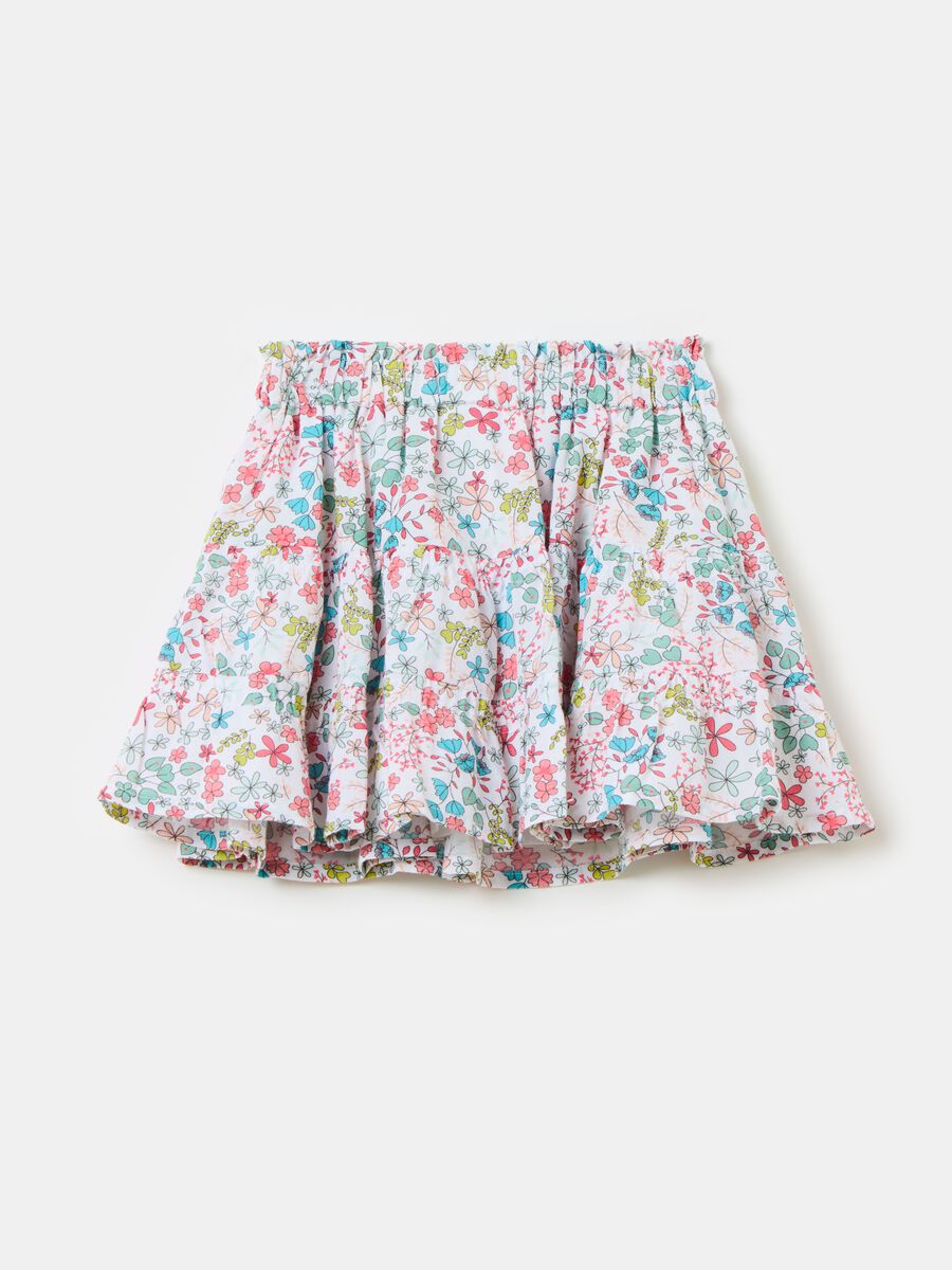 Cotton skirt with floral print_0