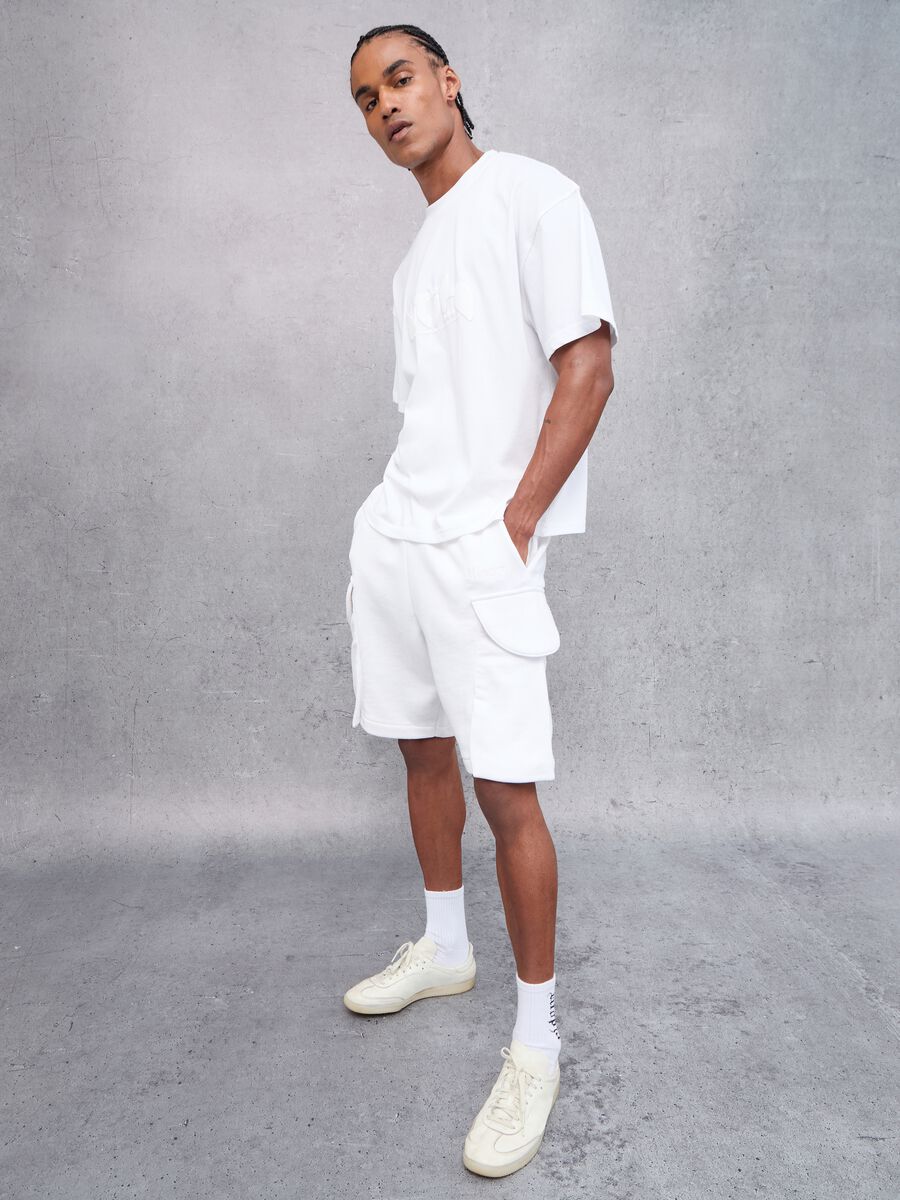 Cargo Sweat Shorts White_0