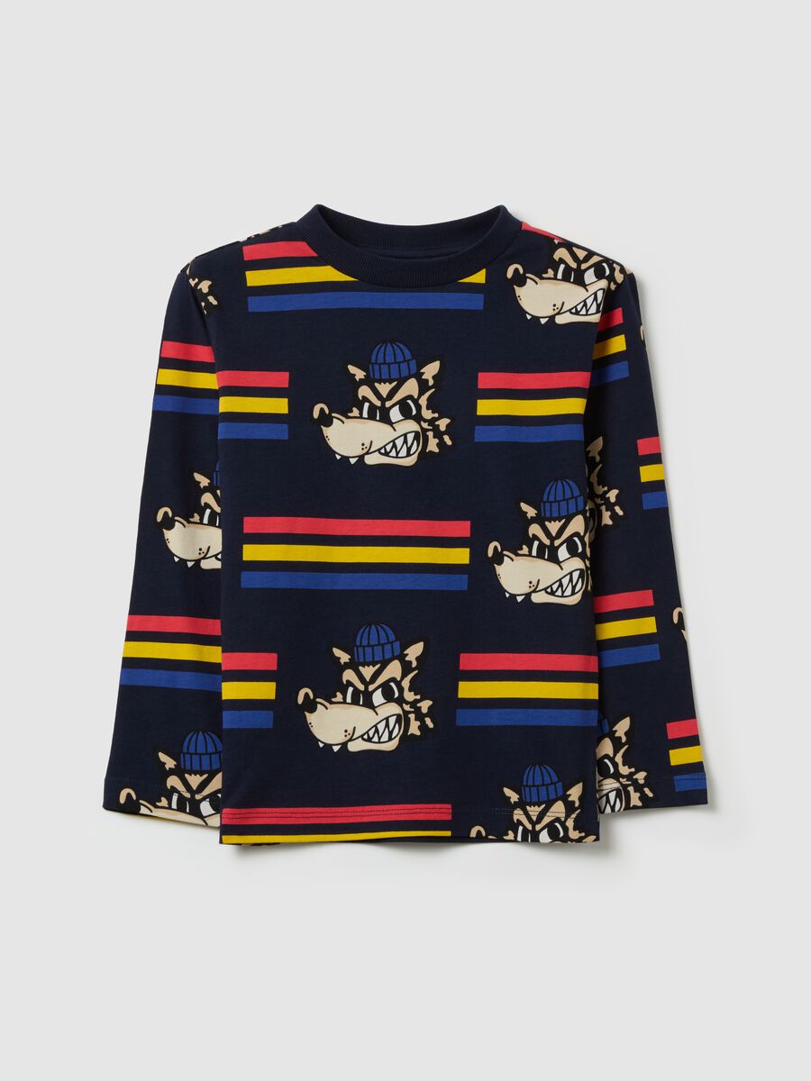 Long-sleeved T-shirt in cotton with print_0