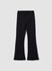 Girls' black slim-fit stretch organic cotton trousers_1