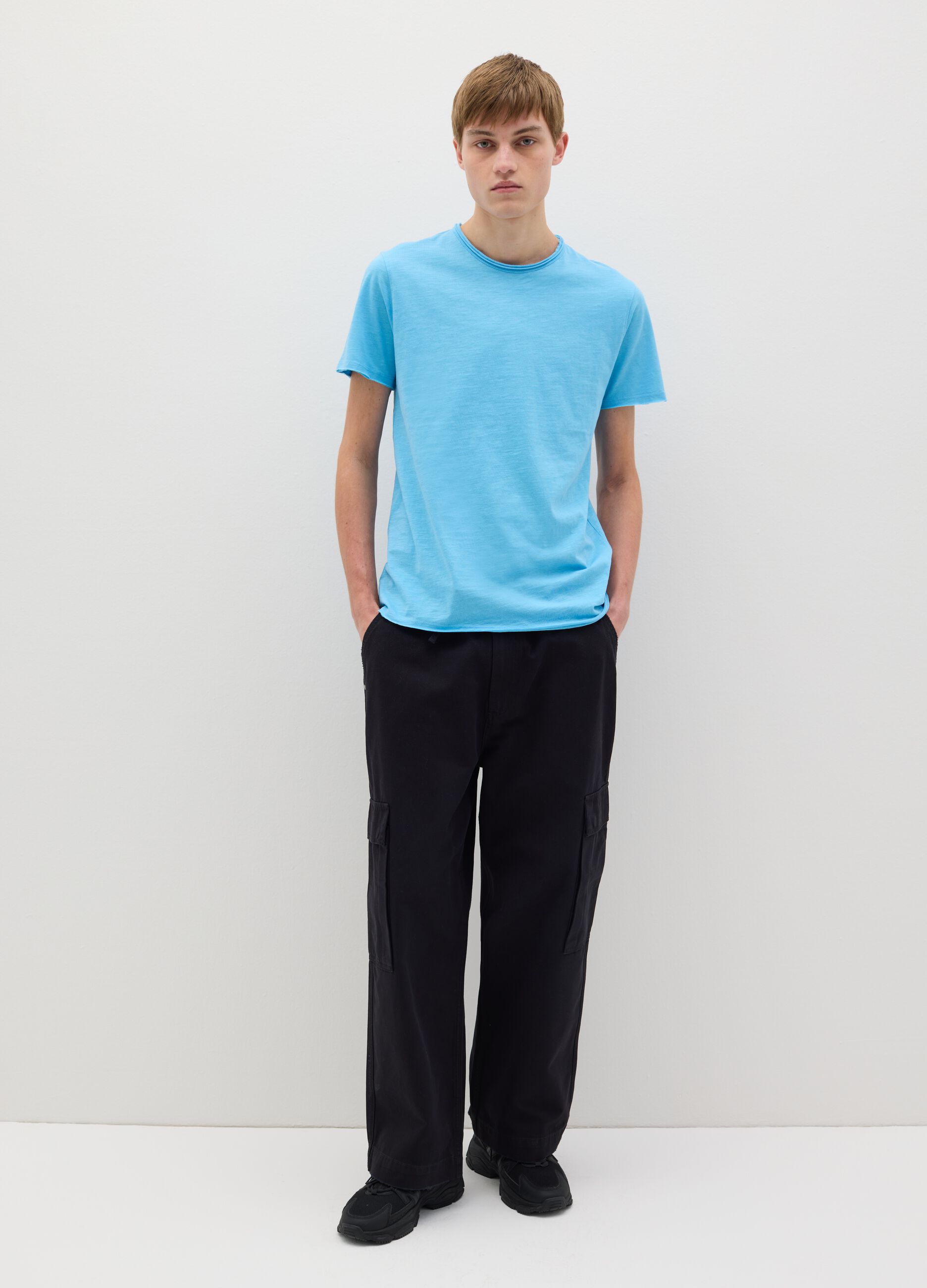 T-shirt in cotone con scollo rotondo
